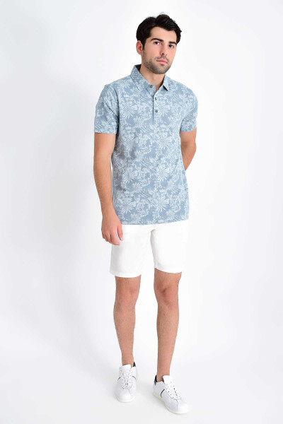 Mavi Desenli Polo Yaka T-shirt - 2
