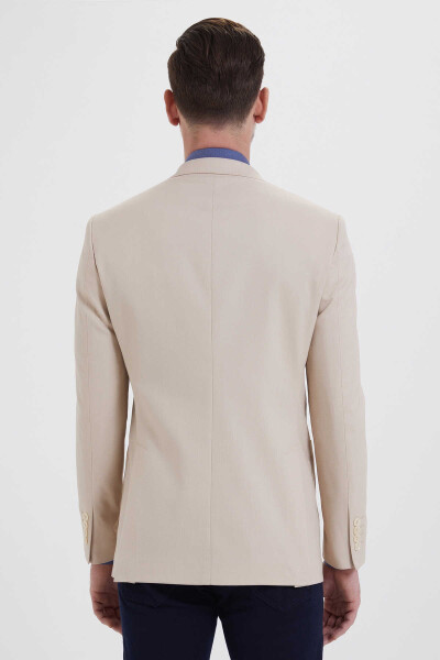 Bej Slim Fit Blazer Ceket - 4
