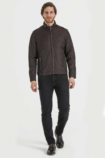 Desenli Slim Fit Bordo Mont - 2