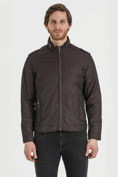 Desenli Slim Fit Bordo Mont - 3