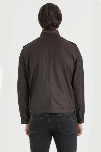 Desenli Slim Fit Bordo Mont - 4