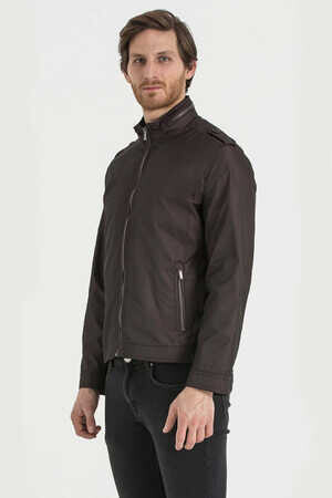 Desenli Slim Fit Bordo Mont - 5