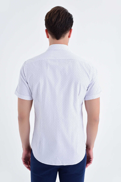 Desenli Slim Fit Kahverengi Gömlek - 3