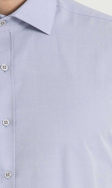 Lila Slim Fit Desenli Pamuklu Uzun Kol Spor Gömlek - 5