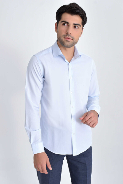 Mavi Desenli Slim Fit Gömlek - 1