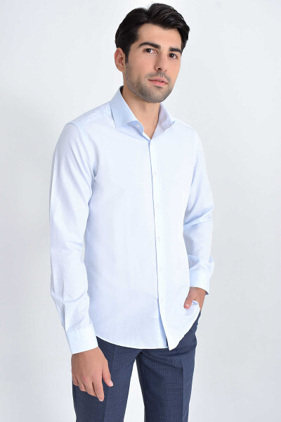 Mavi Desenli Slim Fit Gömlek - 3