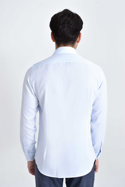 Mavi Desenli Slim Fit Gömlek - 4