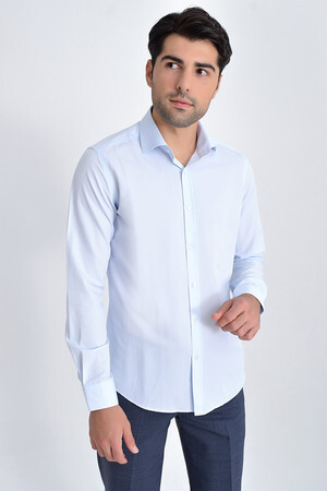 Mavi Desenli Slim Fit Gömlek - 6