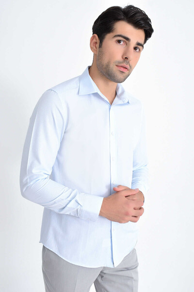 Mavi Desenli Slim Fit Gömlek - 3