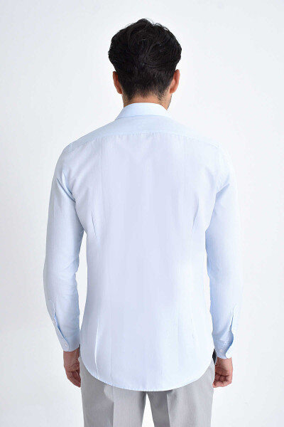 Mavi Desenli Slim Fit Gömlek - 4