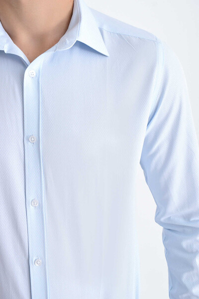 Mavi Desenli Slim Fit Gömlek - 5