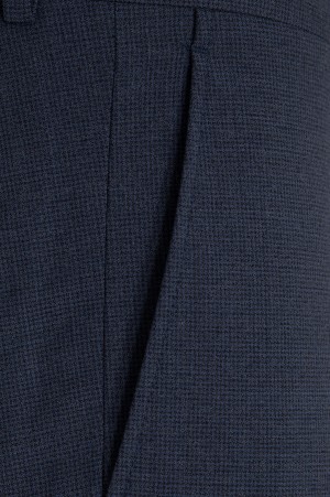 Mavi Desenli Slim Fit Yünlü Kumaş Pantolon - Thumbnail