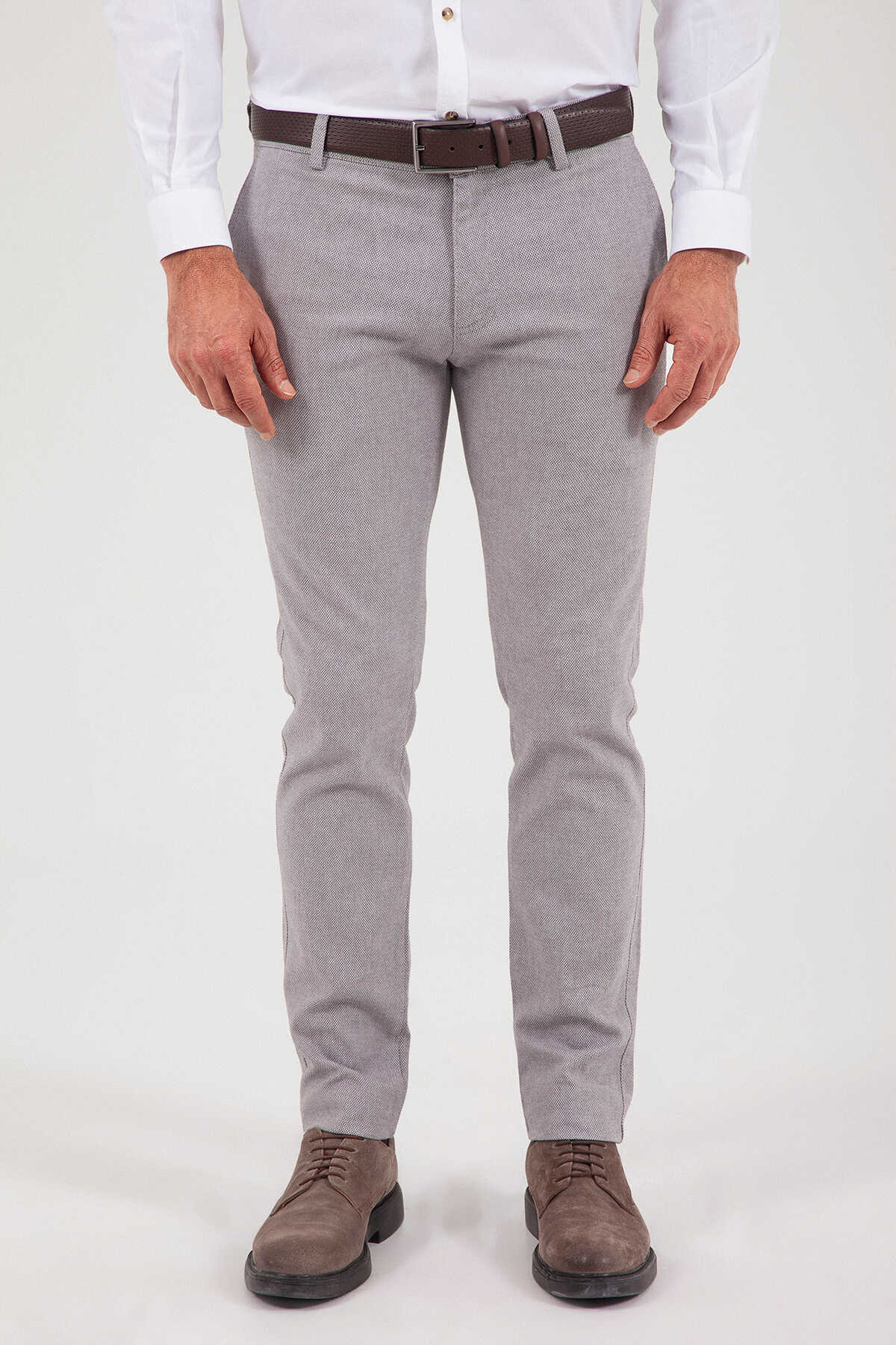 Desenli Slim Fit Pantolon - 1