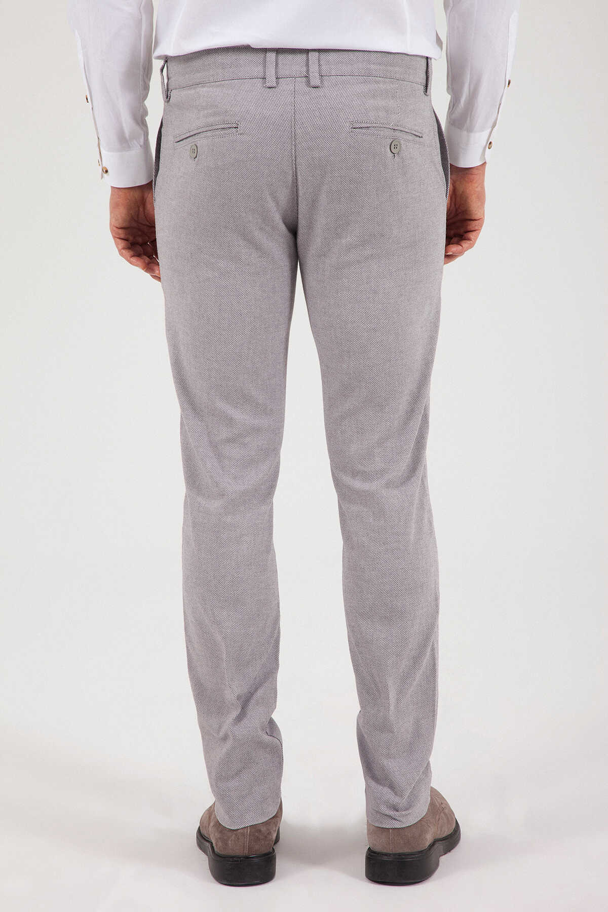 Desenli Slim Fit Pantolon - 4