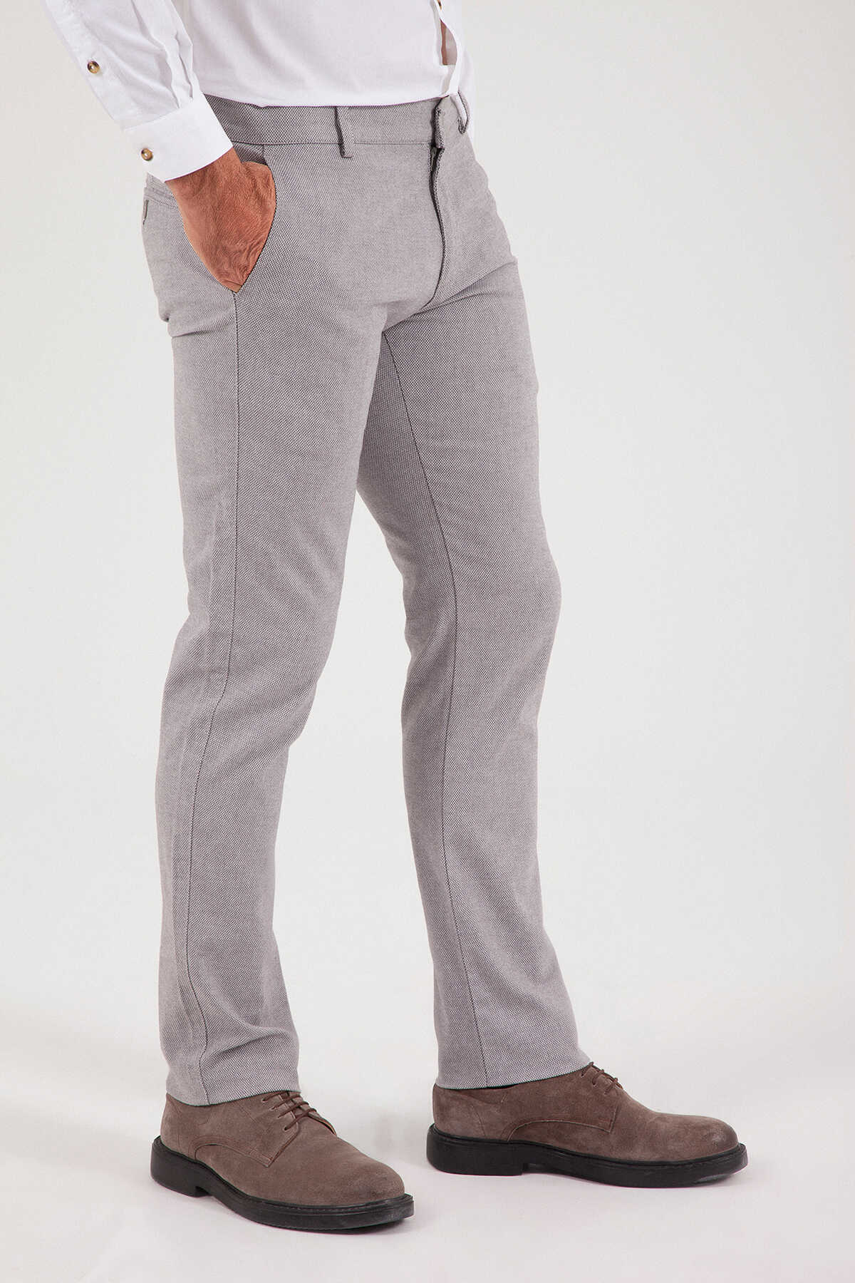 Desenli Slim Fit Pantolon - 3