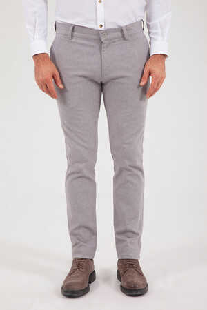 Desenli Slim Fit Pantolon - 5