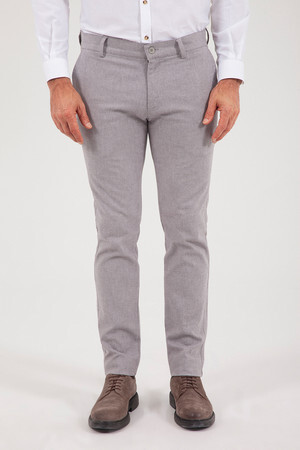 Desenli Slim Fit Pantolon - 5