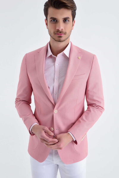 Pembe Slim Fit Spor Ceket - 1