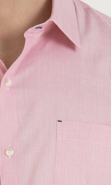 Desenli Slim Fit Pembe Gömlek - 5