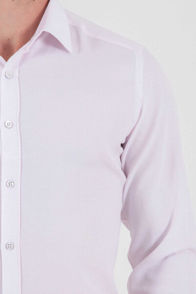 Pembe Çizgili Slim Fit Gömlek - 4