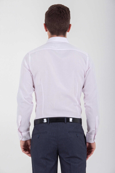 Pembe Çizgili Slim Fit Gömlek - 5