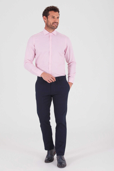 Pembe Slim Fit Desenli Gömlek - 2
