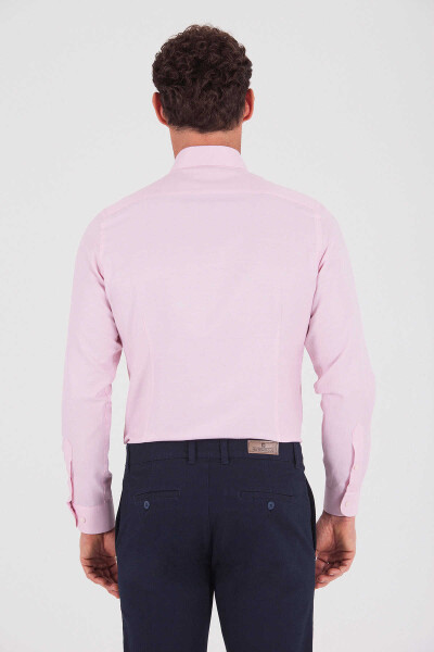 Pembe Slim Fit Desenli Gömlek - 4