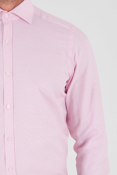 Pembe Slim Fit Desenli Gömlek - 5