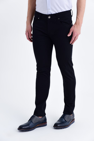 Siyah Slim Fit Spor Pantolon - Thumbnail