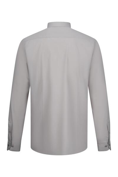 Ekru Comfort Fit Slim Yaka Uzun Kollu Gömlek - 2