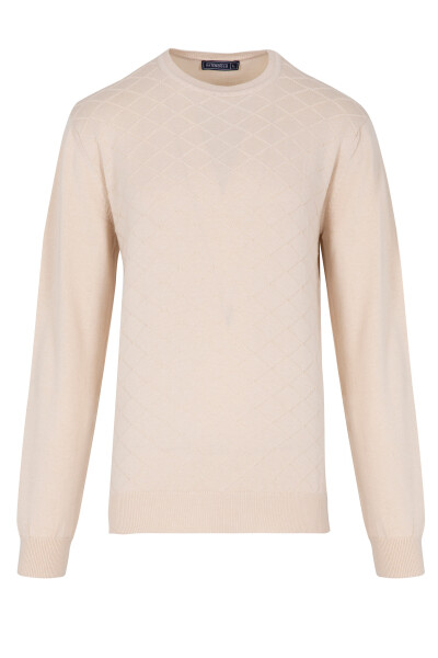 Taş Desenli Bisiklet Yaka Triko Kazak - 3