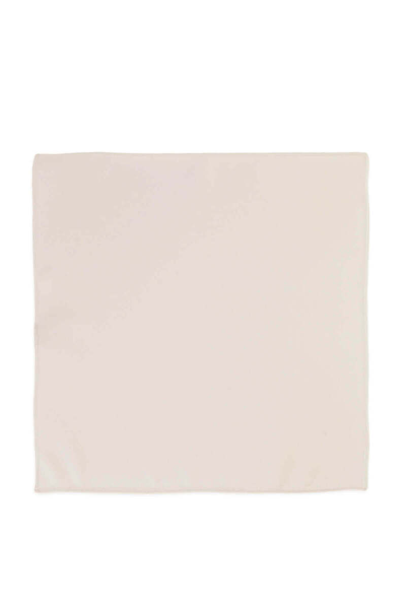 Ekru Klasik Saten Cep Mendili - Hatem Saykı