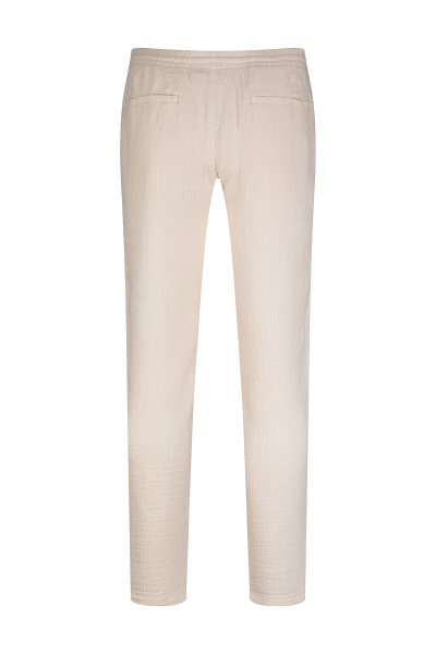 Ekru Rahat Kesim Yandan Cepli 100% Pamuk Jogger Pantolon - 3