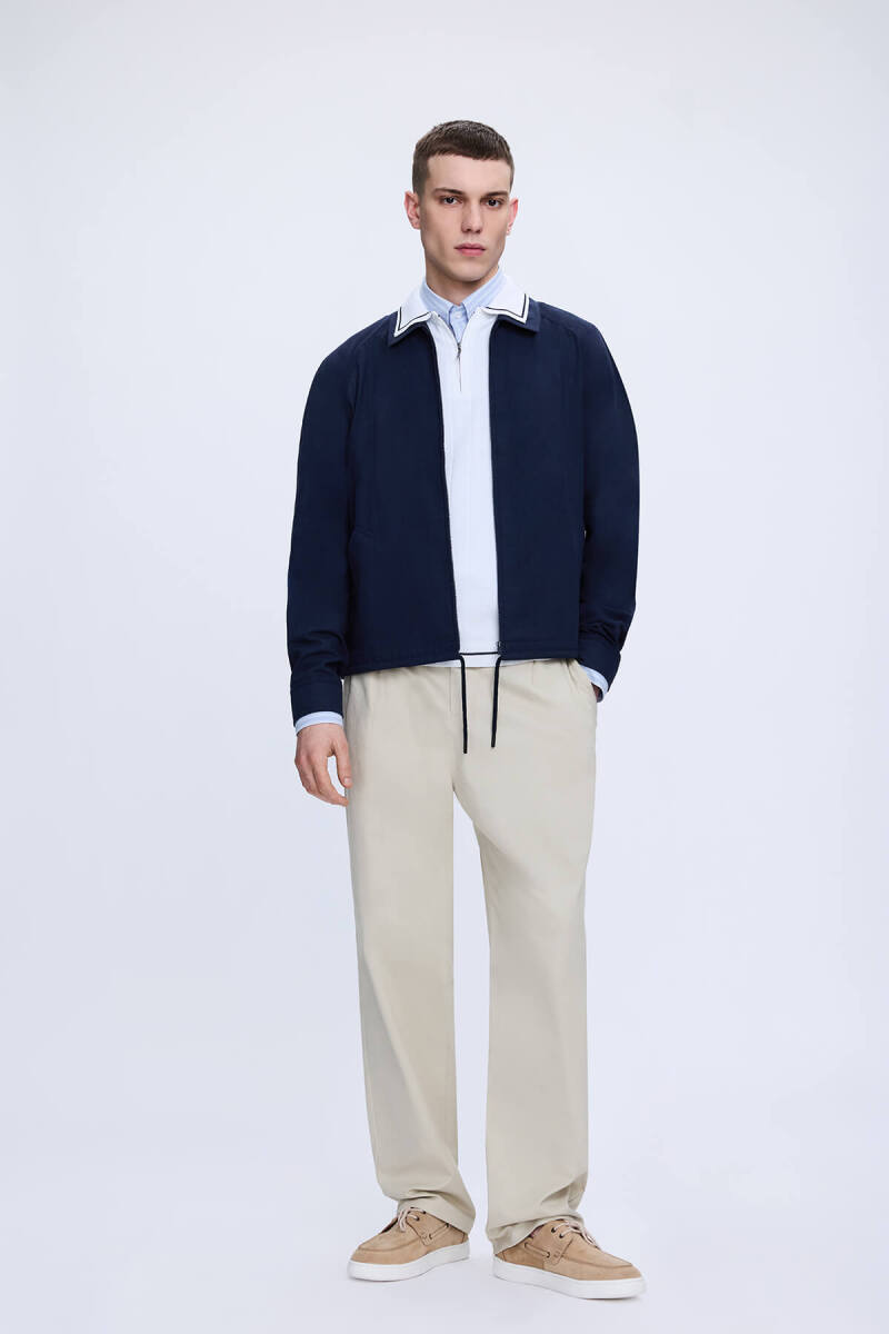 Ekru Rahat Kesim Yandan Cepli Jogger Pantolon