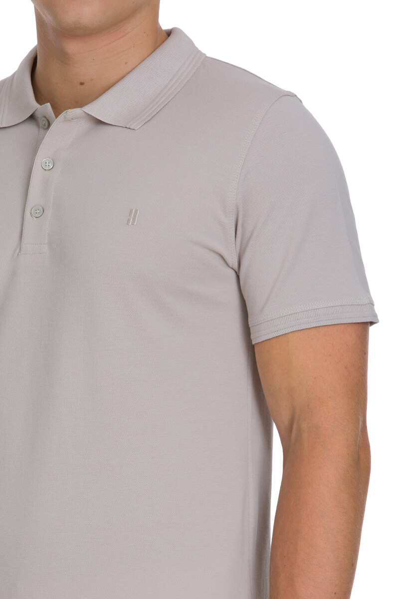 Ekru Regular Fit 100% Pamuklu Polo Yaka Tişört - Hatemoğlu (1)