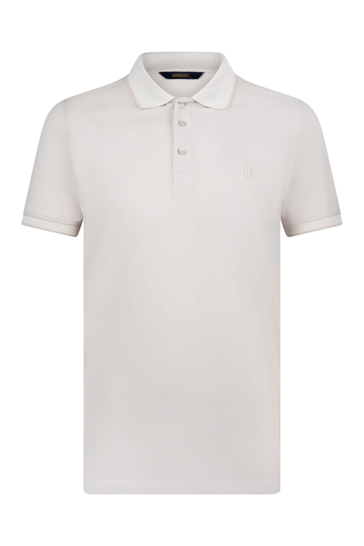 Ekru Regular Fit 100% Pamuklu Polo Yaka Tişört - 4