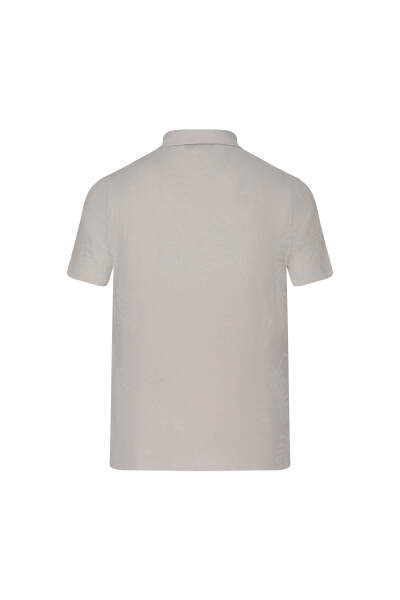 Ekru Regular Fit Apaş Yaka Gömlek Tişört - 3