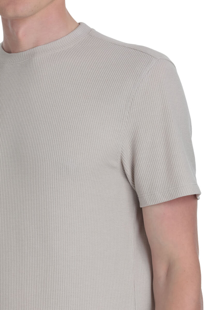 Ekru Regular Fit Bisiklet Yaka Tişört - HTML (1)