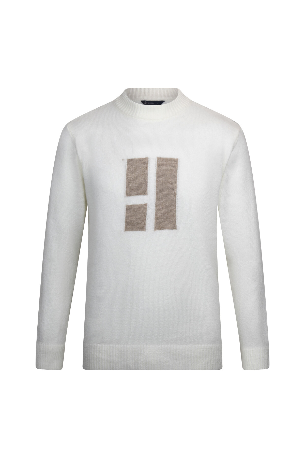 Ekru Regular Fit Çeyrek Balıkçı Yaka Triko Kazak - 1