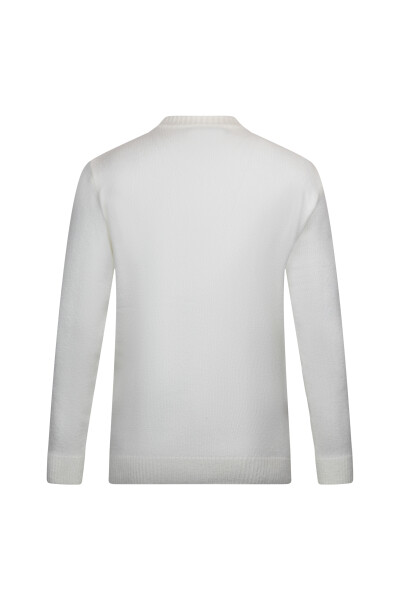 Ekru Regular Fit Çeyrek Balıkçı Yaka Triko Kazak - 2