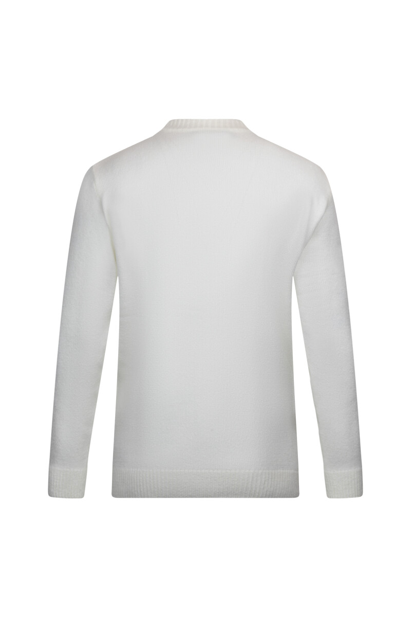 Ekru Regular Fit Çeyrek Balıkçı Yaka Triko Kazak - HTML (1)