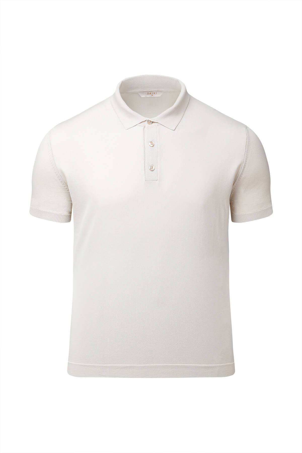 Ekru Regular Fit Polo Yaka Rayon Tişört - 1