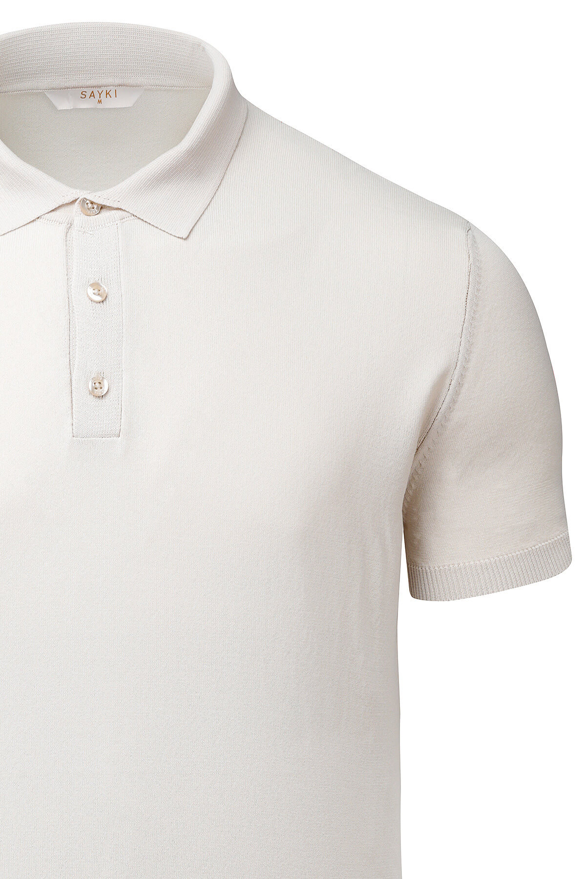 Ekru Regular Fit Polo Yaka Rayon Tişört - 2