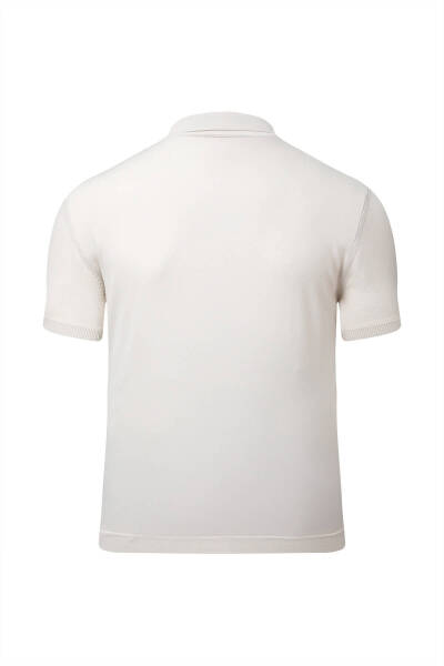 Ekru Regular Fit Polo Yaka Rayon Tişört - 3