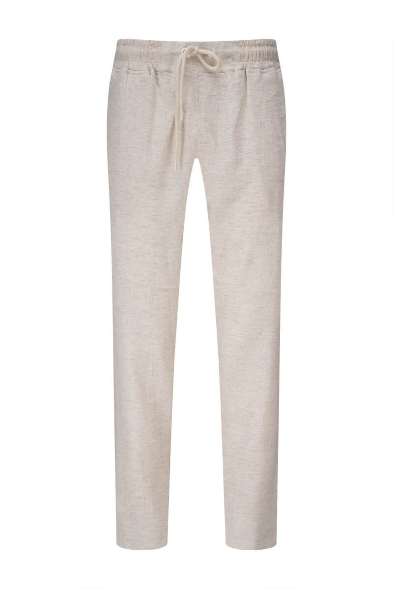 Ekru Regular Fit Yandan Cep Pamuklu Pantolon