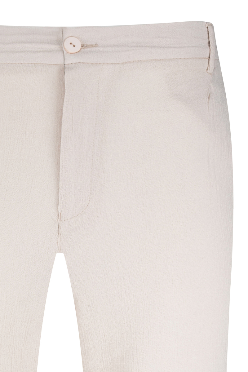 Ekru Regular Fit Yandan Cepli 100% Pamuk Jogger Pantolon - Saykı (1)