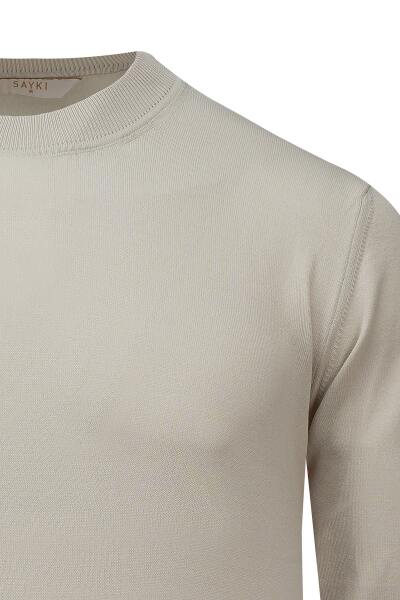 Ekru Regular Fit Yarım Balıkçı Yaka Rayon Kazak - 2