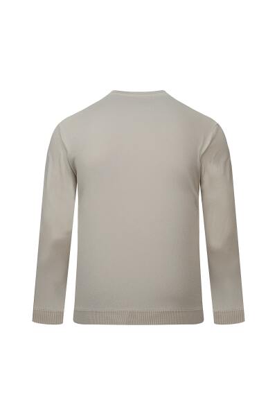 Ekru Regular Fit Yarım Balıkçı Yaka Rayon Kazak - 3