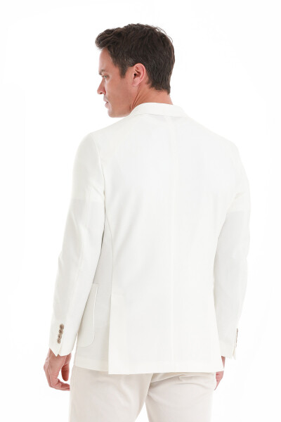 Ekru Slim Fit Mono Yaka Casual Ceket - 7