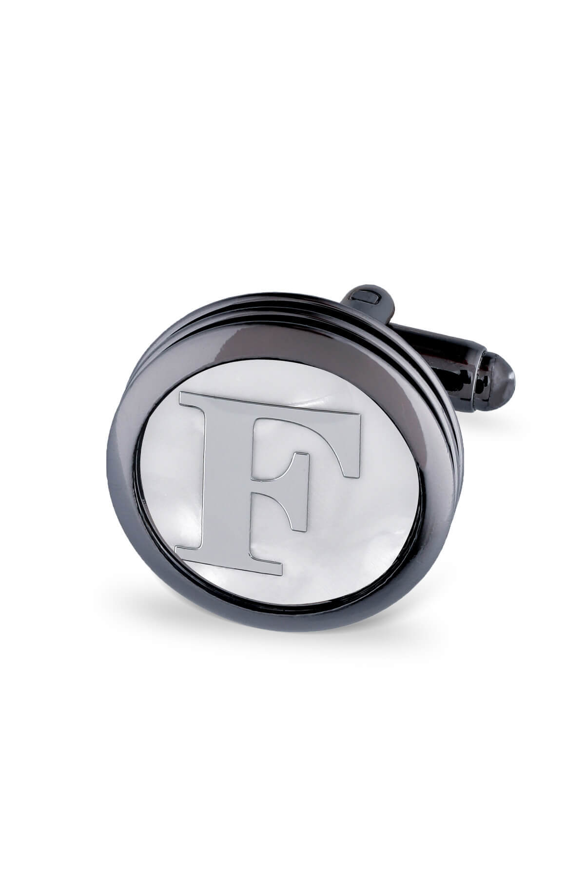 F Harfli Yuvarlak Tekli Kol Düğmesi - 1